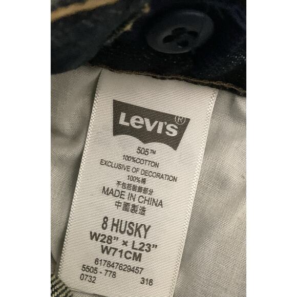 Levis 505 Regular Straight Jeans Boys Size 8 Husky 28x23 Blue New With Tags - Picture 3 of 5